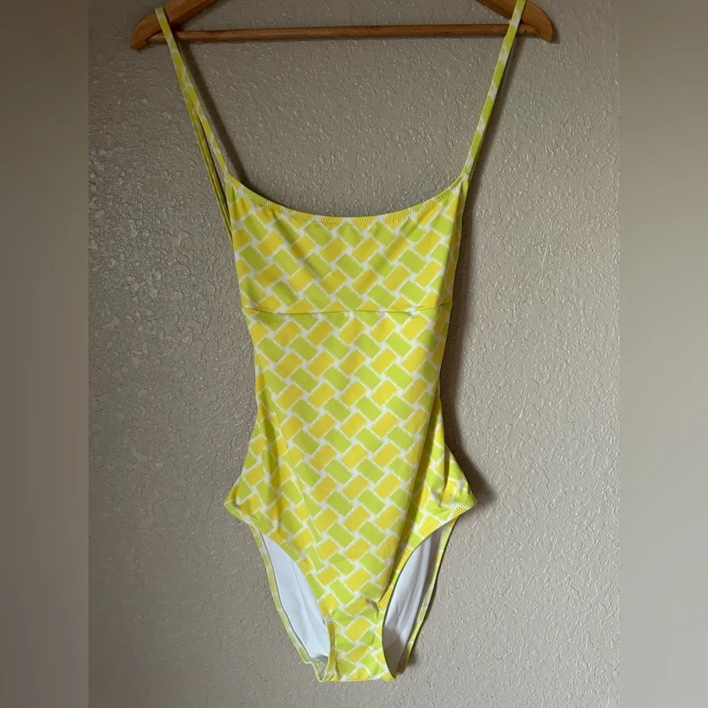 Anthropology Solid & Striped Melissa Pineapple Tile One Piece Swimsuit - Picture 3 of 6